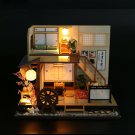 DIY Dollhouse Miniature Wooden Furniture LED Kit Japanese Style Handcraft Toy Do