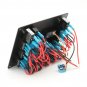 12-24V 10 Gang Boat Marine Blue LED Rocker Switch Panel Circuit Breaker Voltmete