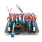 12-24V 10 Gang Boat Marine Blue LED Rocker Switch Panel Circuit Breaker Voltmete