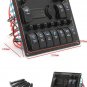 12-24V 10 Gang Boat Marine Blue LED Rocker Switch Panel Circuit Breaker Voltmete