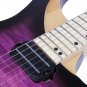24 Frets Purple ASH body Solid Flame Maple Top Neck Fingerboard Electric Guitar