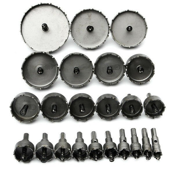 23pc 16-100mm Hole Saw Cutter Drill Bit Set Carbide Tip Drill Bit TCT Metal Wood