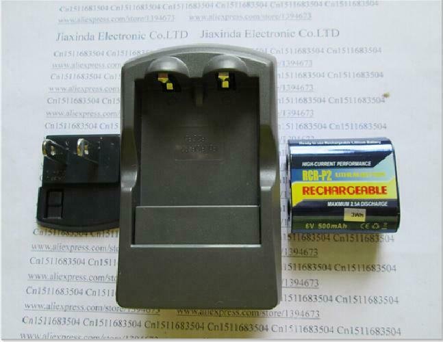 CR-P2 RCR-P2 Camera battery & charger CRP2 P2 6V 500mah Rechargeable lithiu*m
