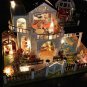 Hoomeda DIY Wood Dollhouse Miniature With LED Furniture Cover Music Happy Togeth
