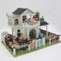 Hoomeda DIY Wood Dollhouse Miniature With LED Furniture Cover Music Happy Togeth