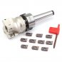 MT2 M10 Shank 50mm CNC Flute Face End Mill Cutter with 10pcs Carbide Inserts