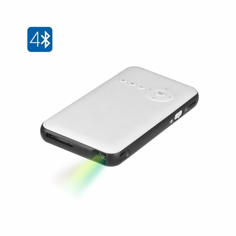 Android 7.1 Mini DLP Projector 100 Lumen 2000:1 Quad Core Wi-Fi Kodi Bluetooth