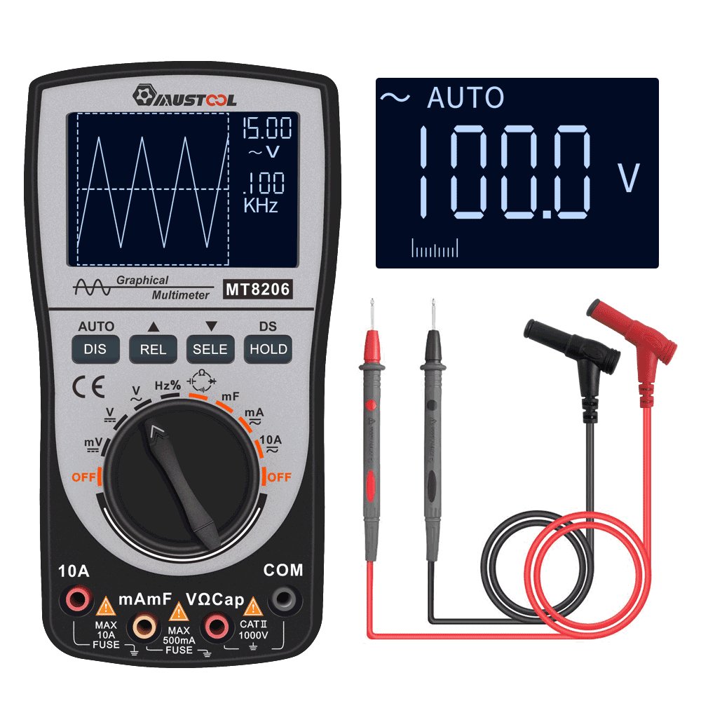 Upgraded MUSTOOL MT8206 2 in 1 Intelligent  Digital Oscilloscope Multimeter AC/D