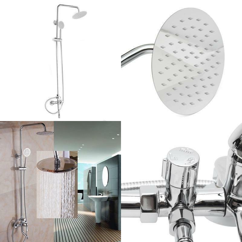 Chrome Brass Shower Head Set Supercharged Hot Cold Shower Faucet with Hand Showe