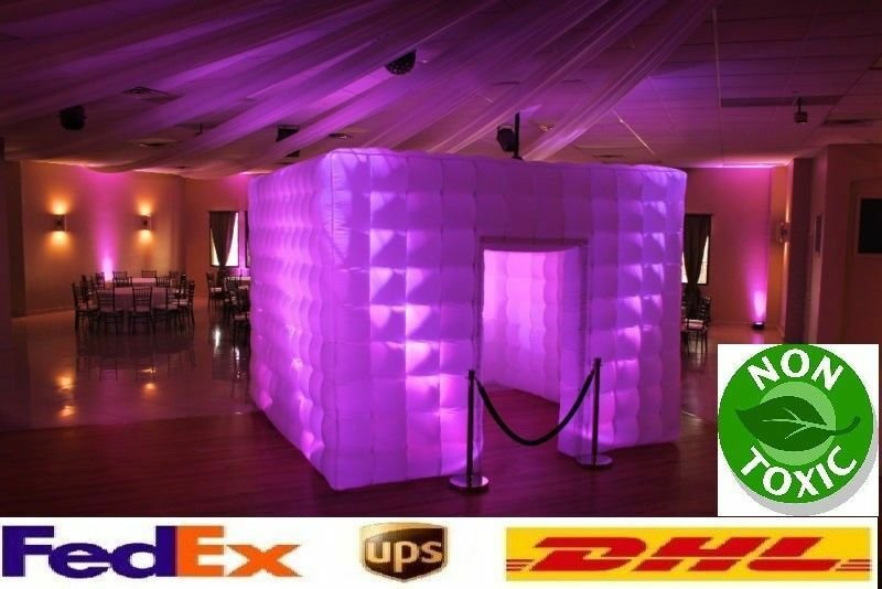 Inflatable Cube Photo Booth 9.8ft Air Tent Portable Photobooth+LED Lights+Blower