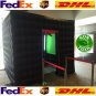 Inflatable 7.8ft Cube Photo Booth Tent 2 Doors Photobooth with Door Covers Black