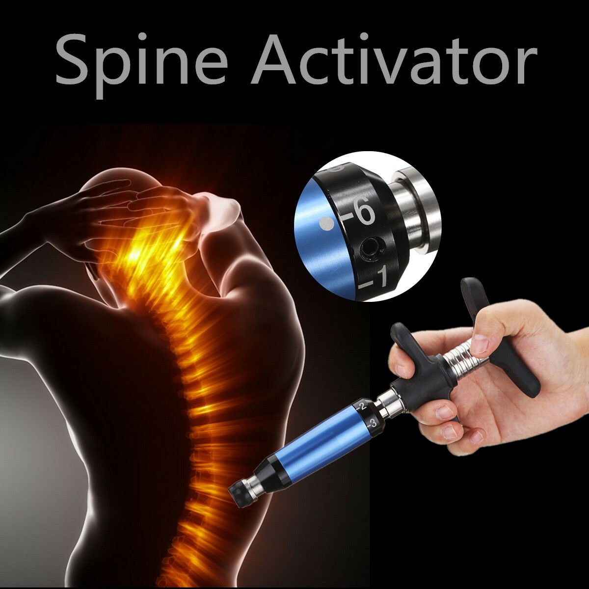 Portable Chiropractic Spine Activator Back Adjusting Tool Single Head 6 Levels D