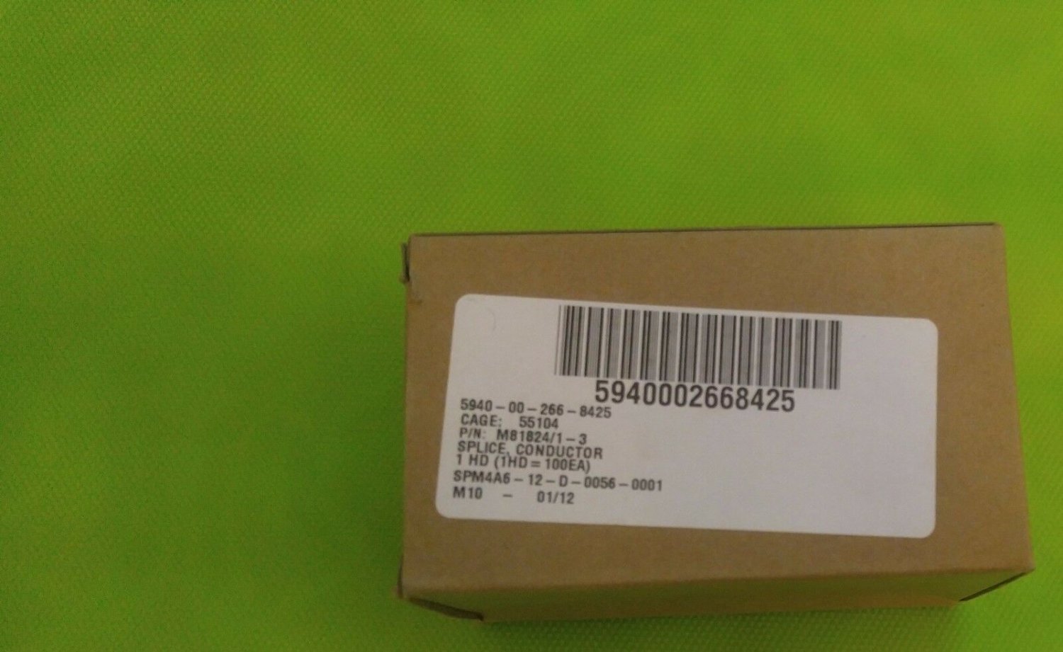 M81824/1-3 Terminal Butt Splice Crimp Yellow CONDUCTOR SPLICE Lot 100