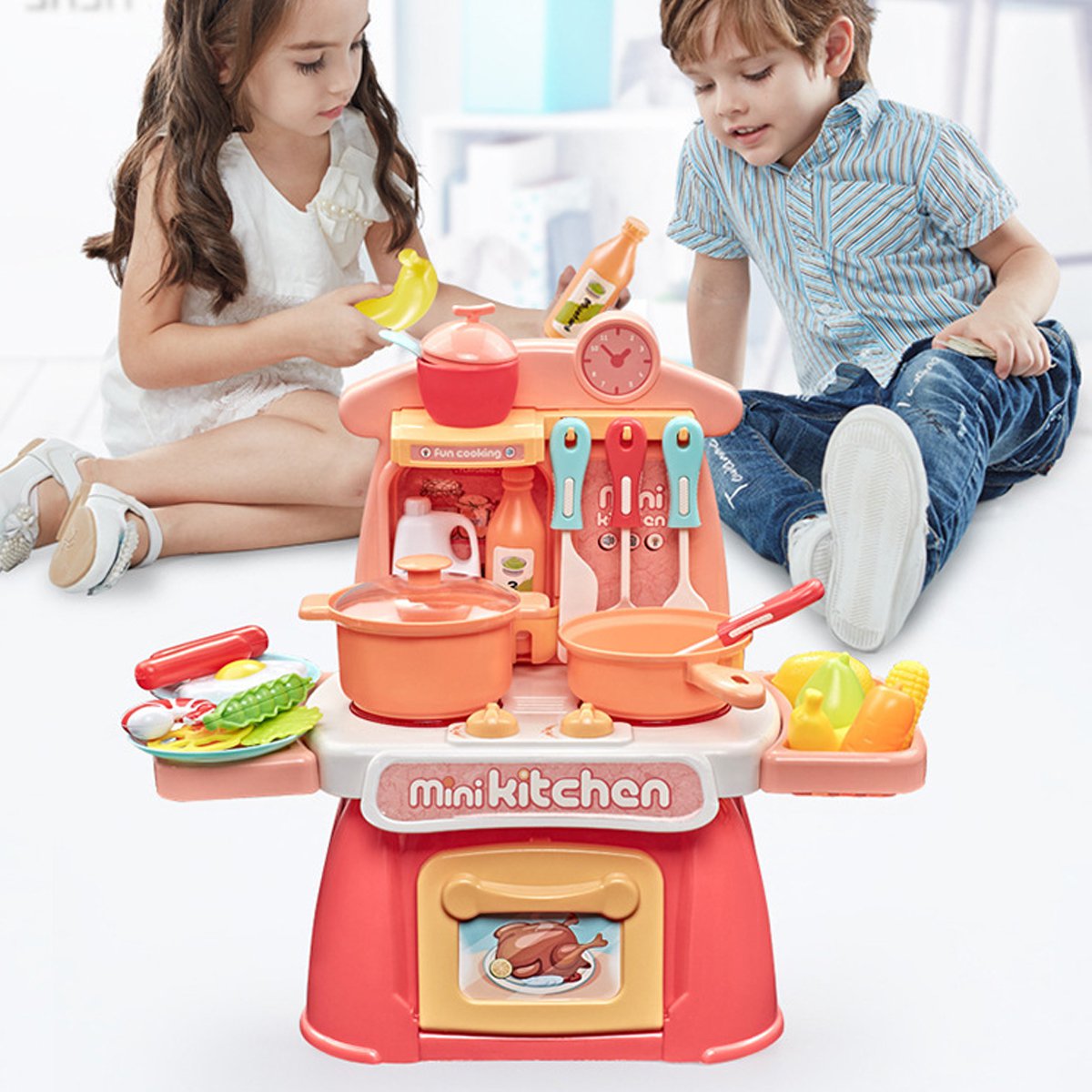 26 IN 1 Kitchen Playset Multifunctional Supermarket Table Toys for Children's Gifts