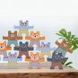 Wood Balancing Stacked Stones Rainbow Monkey/Bear/Panda Hercules Puppet Building Block Montessori To