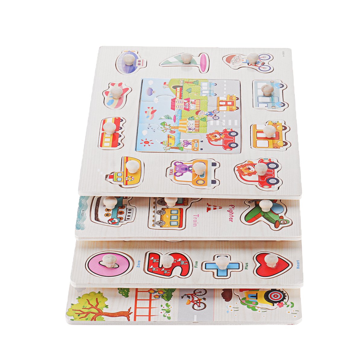 Wooden Multi-style Math Jigsaw Puzzle Blocks Board Intelligence Developing Early Education Toy for K