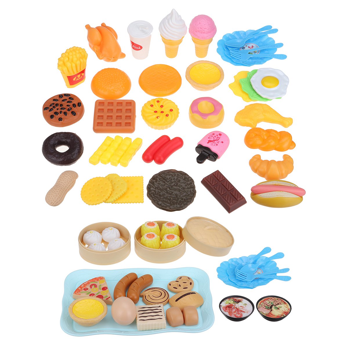 34 Pcs Kids Simulation Kitchen Food Toys Ice Cream Dessert Hamburger Pretend Play Early Educational 