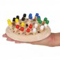 Montessori Wooden Colorful Memory Chess Game Clip Beads 3D Puzzle Learning Educational Toys for Chil
