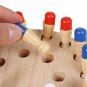 Montessori Wooden Colorful Memory Chess Game Clip Beads 3D Puzzle Learning Educational Toys for Chil