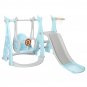 3 IN 1 Large Size Kids Playground Slide & Swing & Basketball Hoop DIY Assembly Set Toys