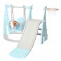 3 IN 1 Large Size Kids Playground Slide & Swing & Basketball Hoop DIY Assembly Set Toys