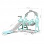 3 IN 1 Large Size Plastic Kids Playground Slide & Swing & Basketball Hoop DIY Assembly Set Toys