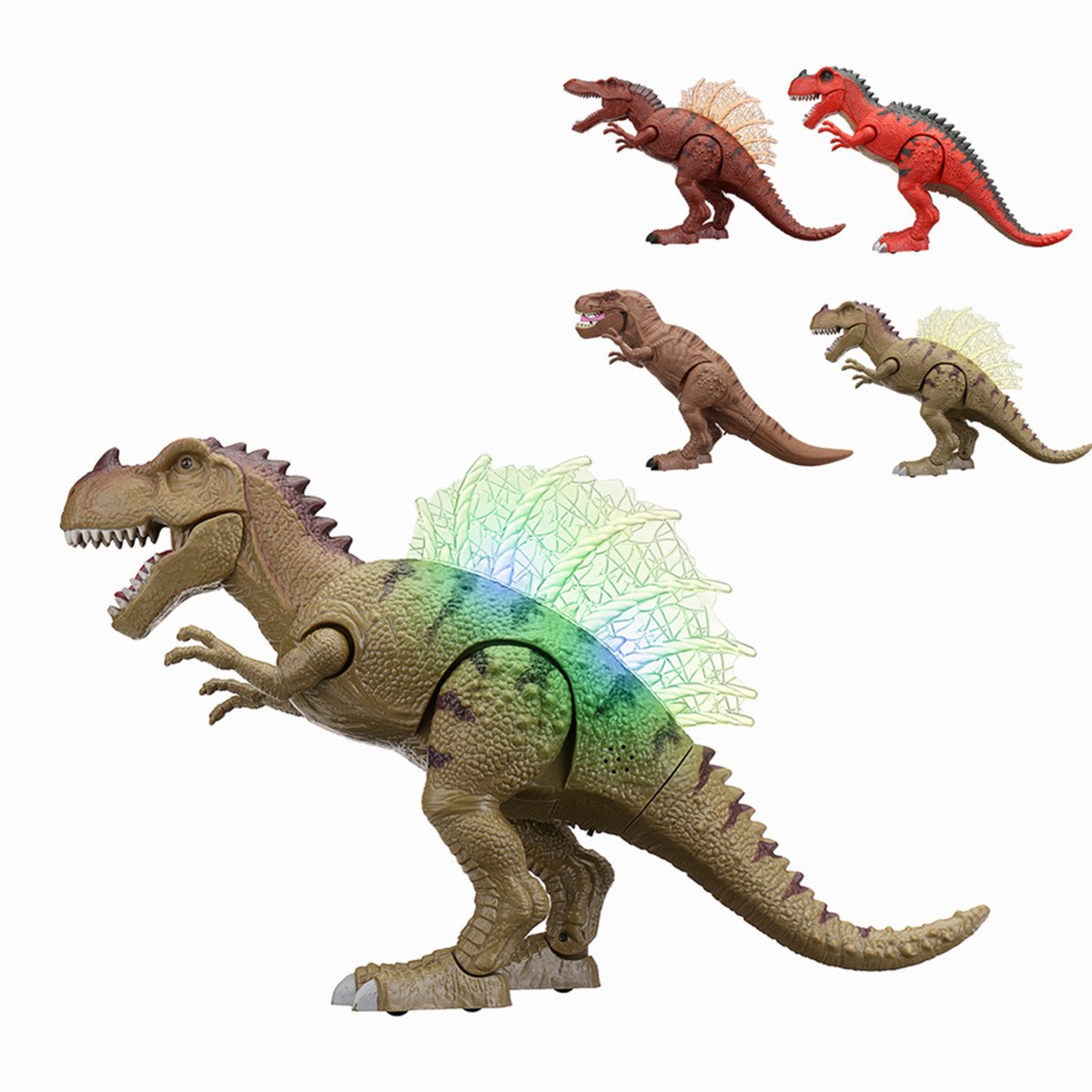 Walking Dinosaur Spinosaurus Light Up Kids Toys Figure Sounds Real ...