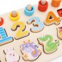 3 IN 1 Wooden Numbers&Fruit Jigsaw Puzzle Math Learning Educational Set Toys