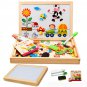 Kids Educational Learning Wooden Magnetic Drawing Board Jigsaw Puzzle Toys