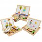 Kids Educational Learning Wooden Magnetic Drawing Board Jigsaw Puzzle Toys