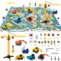 30PCS Alloy Pull Back Engineering Vehicle Model With Road Sign Hanging Tower Game Mat Children's Edu