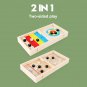 2 IN 1 Wooden Shuffleboard Tabletop Board Game Two-Silde Play Toys for Kids Gift
