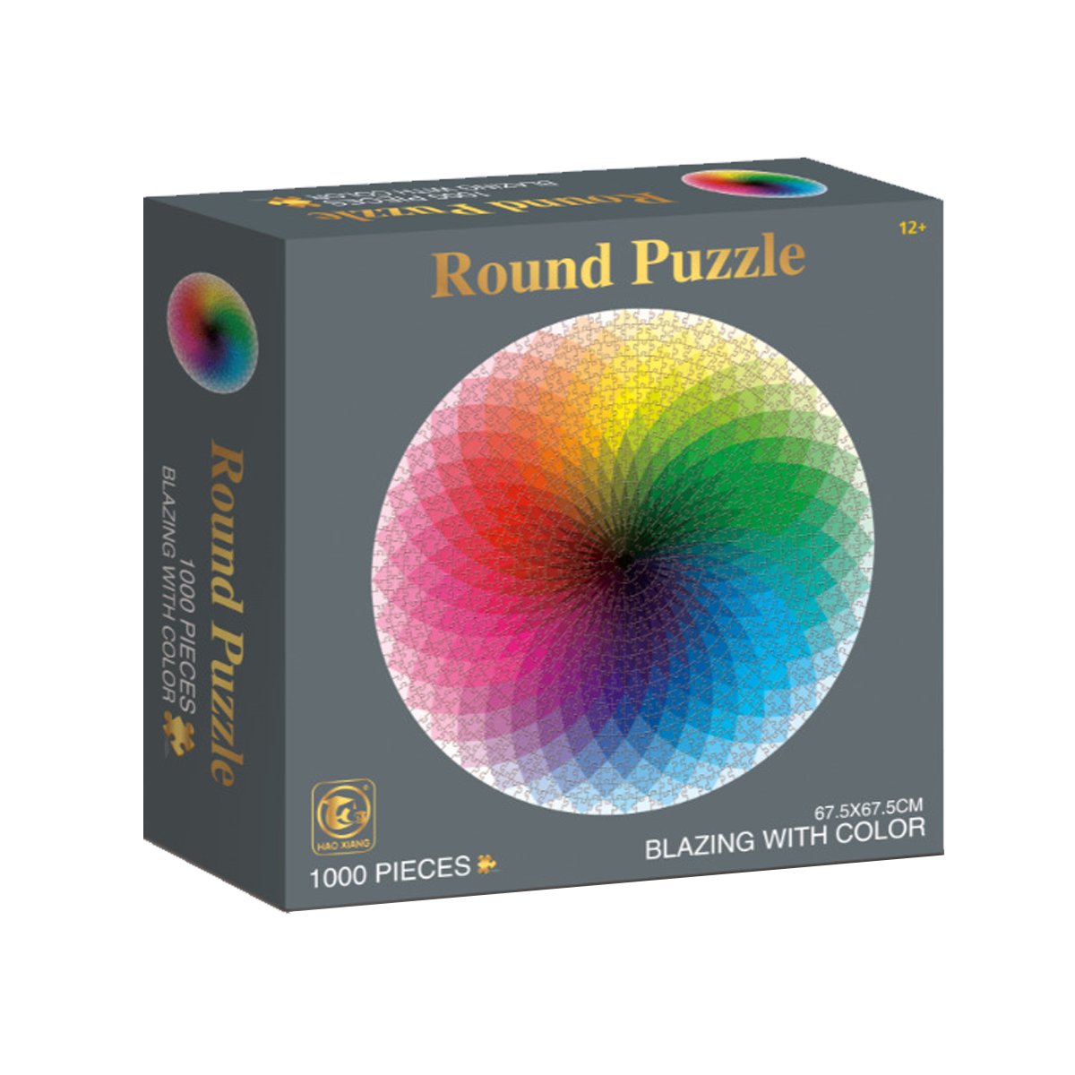 1000 Pieces Colorful Rainbow Round Jigsaw Puzzle Toy Educational Decompression Toy