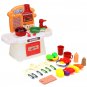 Simulation Kitchen Cooking Pretend Playing House Early Education Toy Set with Light and Sound Effect