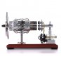 Newest Version 16 Cylinder Dual Fuel Bottle Hot Air Motor Generator Creative Stirling Engine Model T