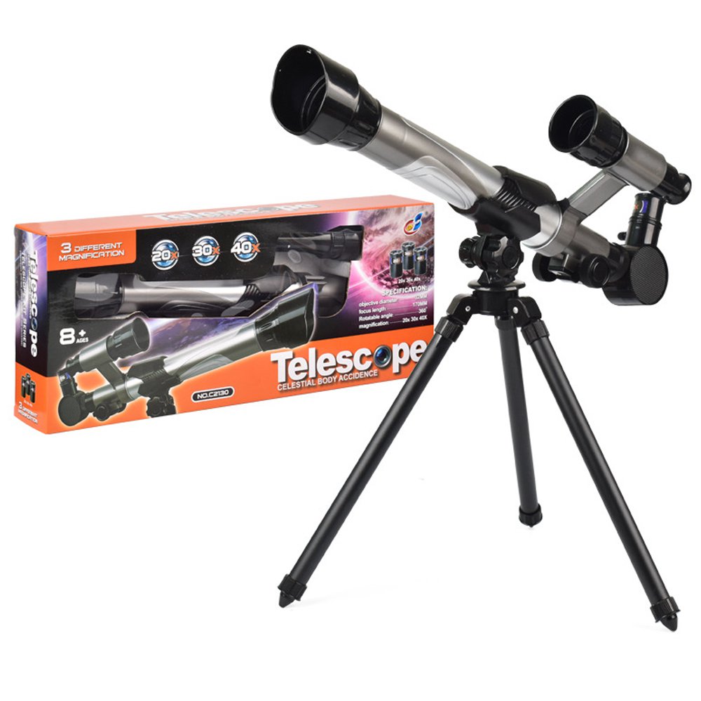 HD 20X 30X 40X Times Refractor Eyepiece Astronomical Telescope with Secondary Mirror and Tripod Scie