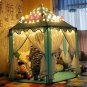 Portable Princess Castle Play Tent Activity Fairy House Fun Play House Toy 55.1x55.1x53.1 Inch