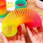 Plastic Rainbow Circle Folding Coil Colorful Spring Children Funny Classic Toy Development Toys Gift