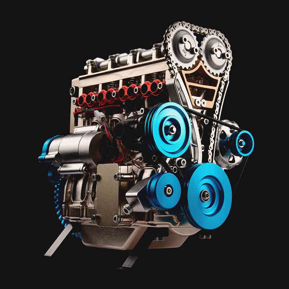 Teching V4 DM13 Four-Cylinder Stirling Engine Full Aluminum Alloy Model Collection