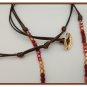 Handmade Brass And Polyester Necklace Beaded With Crystal Glass - Red Siam Color