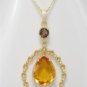 18k Yellow Gold Desire Necklace With Smoky Quartz Semi Gemstones And Citrine