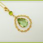 18k Yellow Gold Desire Necklace With Green Amethyst Semi Gemstone And Peridot