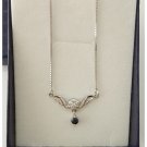 Angel Wings 925 Sterling Silver Necklace With Genuine Blue Sapphire Gemstone