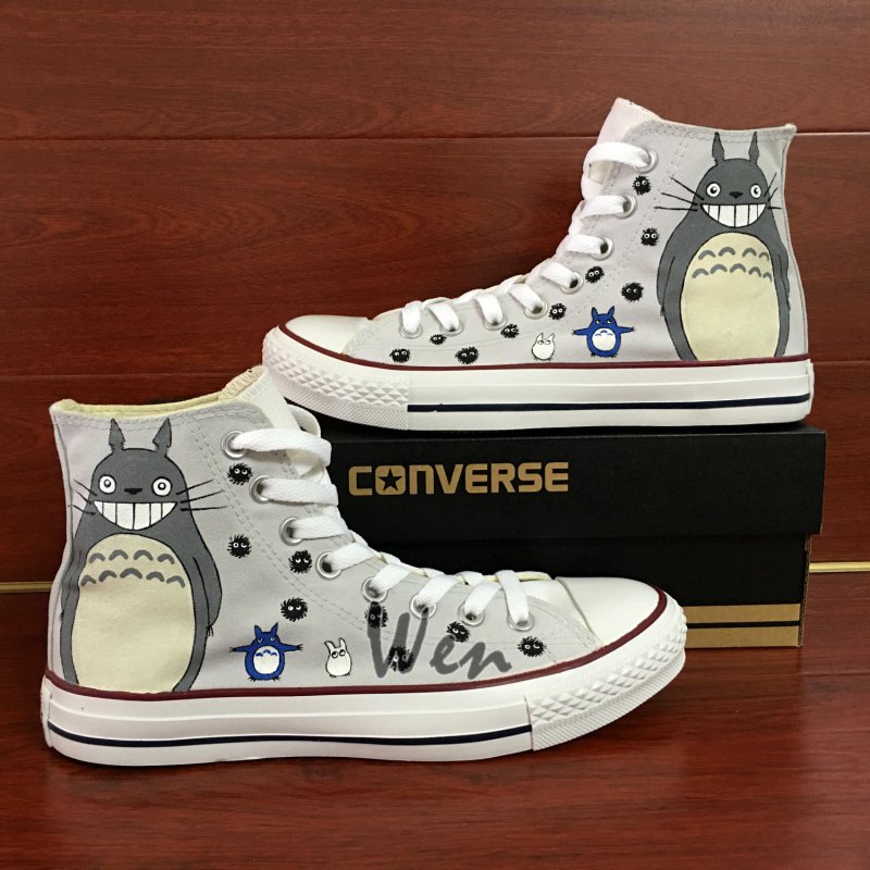 Hand Painted Shoes Converse All Star My Neighbor Totoro High Top Canvas Sneakers Christmas Gifts
