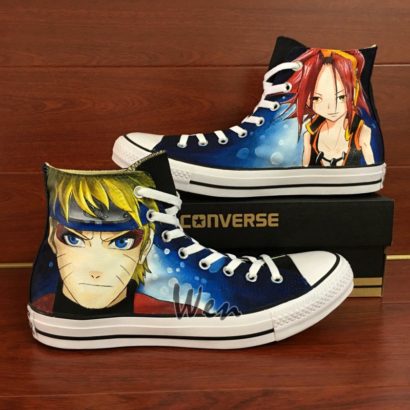 Custom Converse Shoes Naruto Shaman King Hand Painted Canvas Sneakers ...