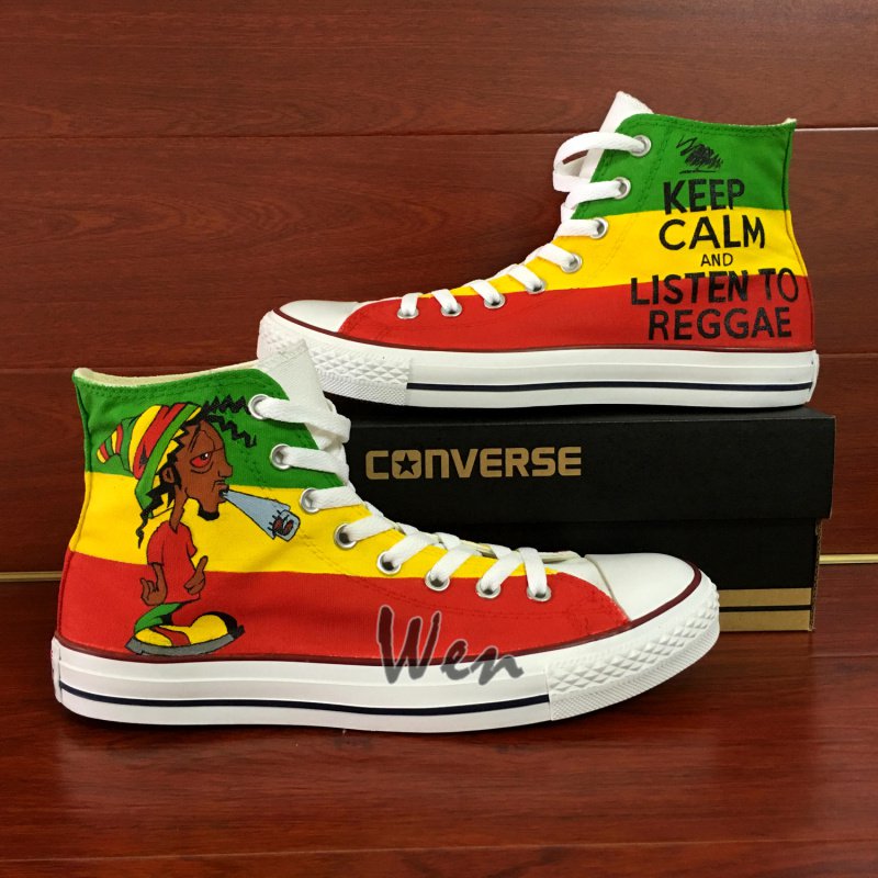 Unique Gifts Men Women Reggae Converse Custom Design Hand Painted Shoes Personalized Canvas Shoes