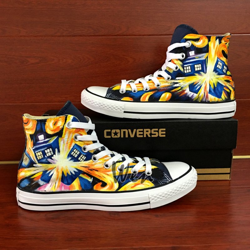 Exploding Tardis Converse All Star Custom Hand Painted Shoes Unique ...