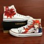Custom Hand Painted Converse Shoes Anime Black Butler Grell High Top White Canvas Sneakers Gifts