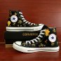 Custom Hand Painted Shoes Converse Cleopatra Egyptian Pharaoh Black High Top Canvas Sneakers