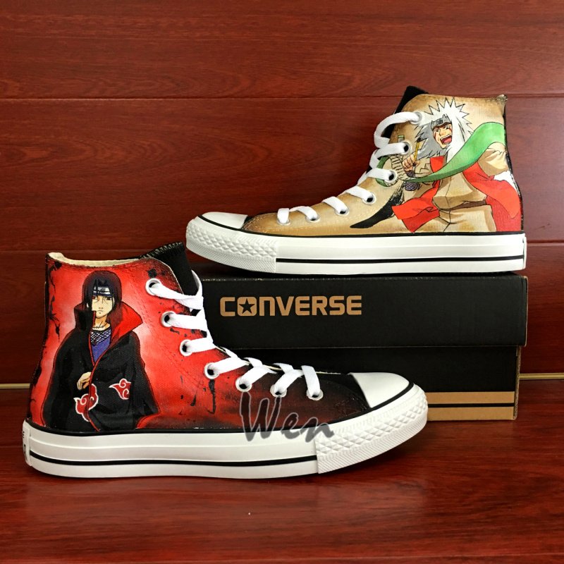 Naruto Converse Shoes Jiraiya Uchiha Itachi Sharingan Custom Hand Painted  Canvas Sneakers Gifts